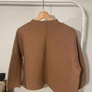 Ellison Camel Ribbed Turtleneck Sweater
